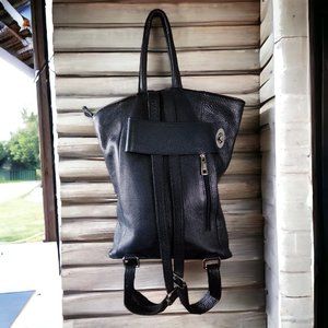 BORSE PELLE NAVY Bucket Bag/Backpack MADE IN ITALY